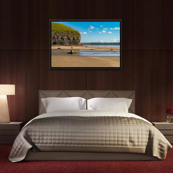 Beach At Druidston Haven Canvas Wall Art-3 Horizontal-Gallery Wrap-25" x 16"-Tiaracle