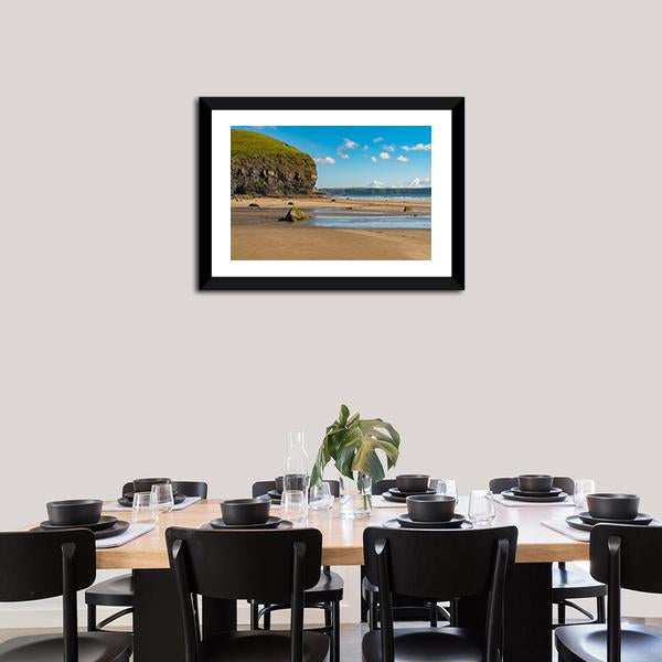 Beach At Druidston Haven Canvas Wall Art-3 Horizontal-Gallery Wrap-25" x 16"-Tiaracle