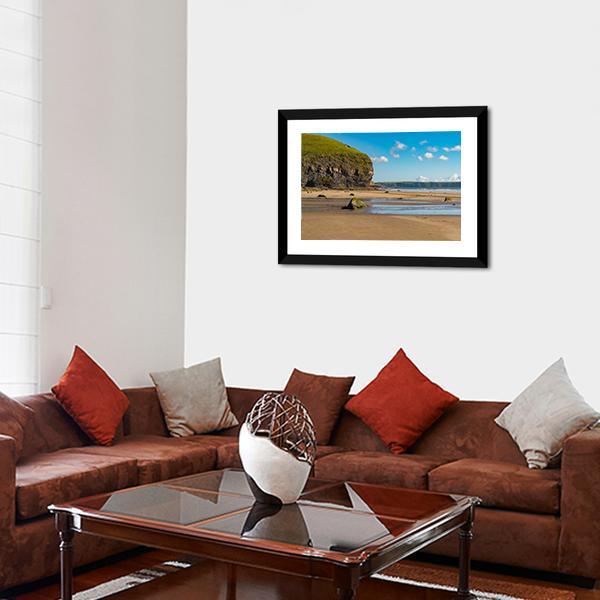Beach At Druidston Haven Canvas Wall Art-3 Horizontal-Gallery Wrap-25" x 16"-Tiaracle