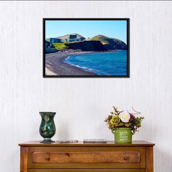 Beach At La Grave Canvas Wall Art-1 Piece-Floating Frame-24" x 16"-Tiaracle