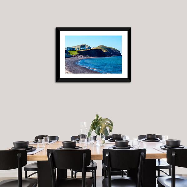 Beach At La Grave Canvas Wall Art-3 Horizontal-Gallery Wrap-25" x 16"-Tiaracle