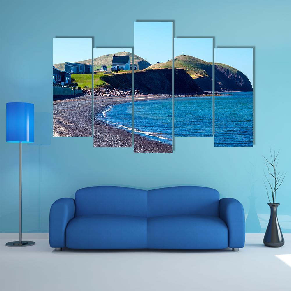 Beach At La Grave Canvas Wall Art-5 Pop-Gallery Wrap-47" x 32"-Tiaracle
