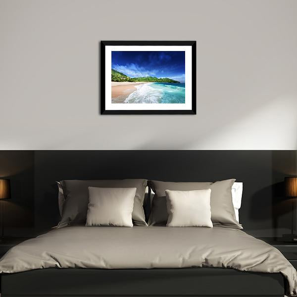 Beach At Mahe island Seychelles Canvas Wall Art-5 Horizontal-Gallery Wrap-22" x 12"-Tiaracle
