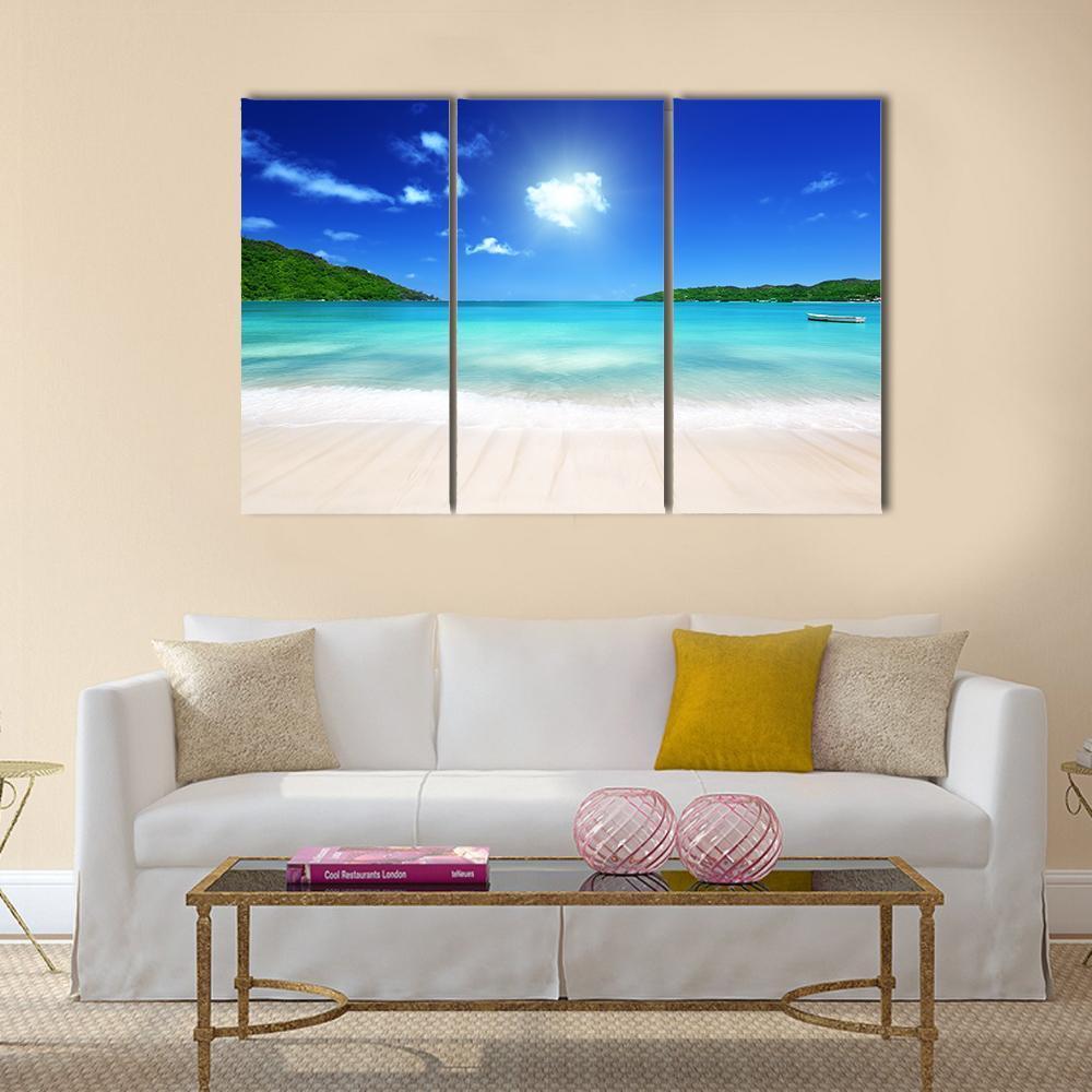 Beach At Prtaslin Island Canvas Wall Art-3 Horizontal-Gallery Wrap-37" x 24"-Tiaracle