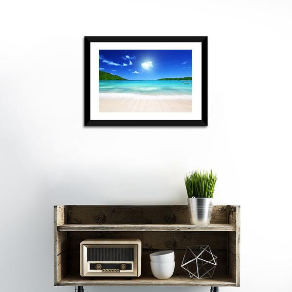 Beach At Prtaslin Island Canvas Wall Art-1 Piece-Framed Print-20" x 16"-Tiaracle