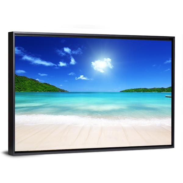 Beach At Prtaslin Island Canvas Wall Art-3 Horizontal-Gallery Wrap-25" x 16"-Tiaracle