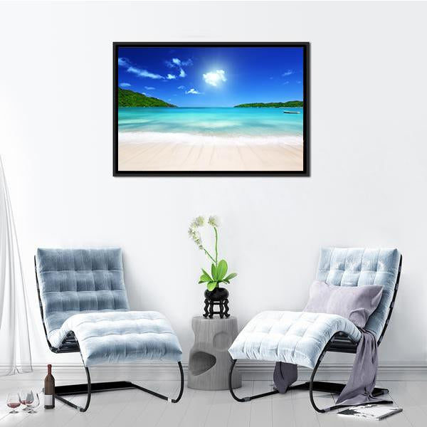 Beach At Prtaslin Island Canvas Wall Art-3 Horizontal-Gallery Wrap-25" x 16"-Tiaracle