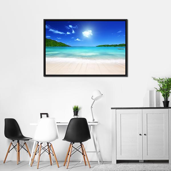 Beach At Prtaslin Island Canvas Wall Art-3 Horizontal-Gallery Wrap-25" x 16"-Tiaracle