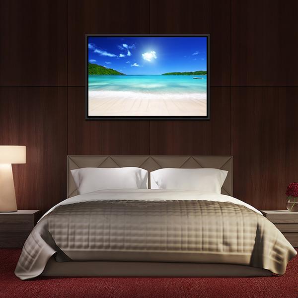 Beach At Prtaslin Island Canvas Wall Art-3 Horizontal-Gallery Wrap-25" x 16"-Tiaracle