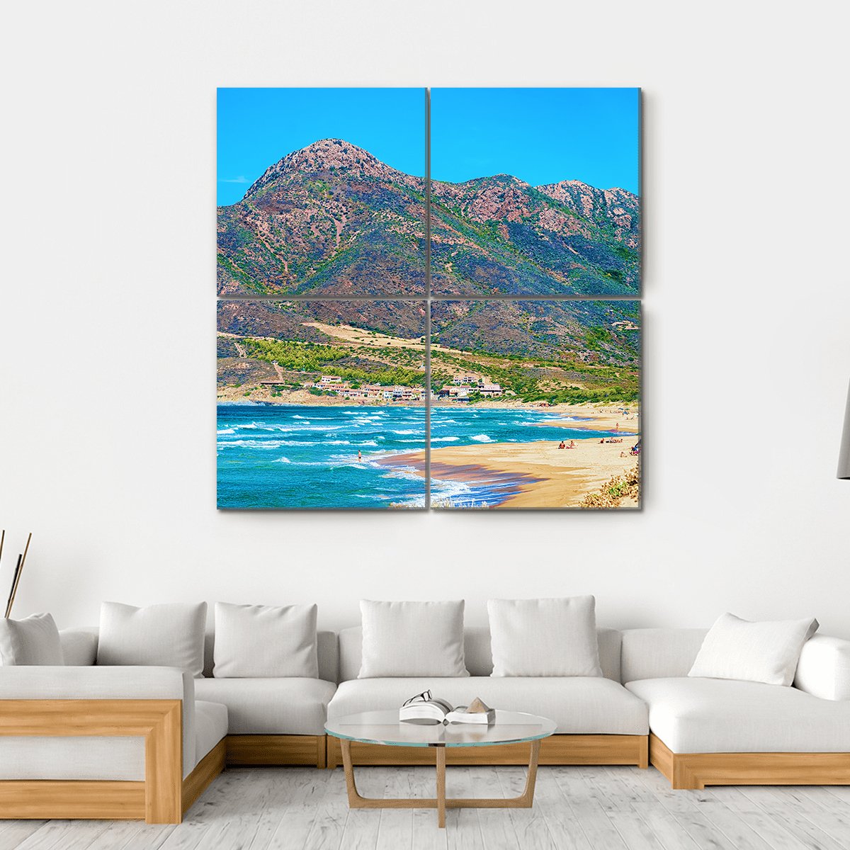 Mediterranean Sea In Buggerru Canvas Wall Art-4 Square-Gallery Wrap-17" x 17"-Tiaracle