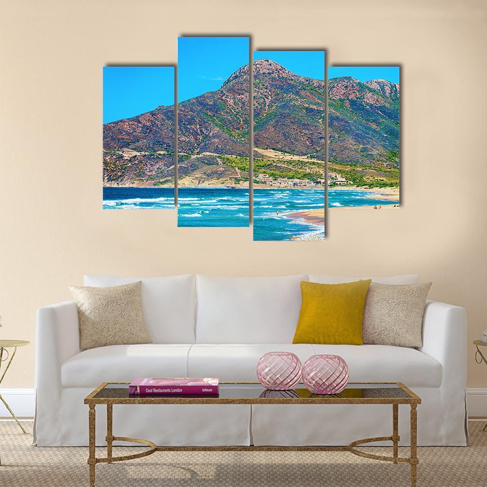Mediterranean Sea In Buggerru Canvas Wall Art-4 Pop-Gallery Wrap-50" x 32"-Tiaracle