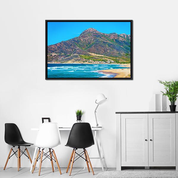 Mediterranean Sea In Buggerru Canvas Wall Art-3 Horizontal-Gallery Wrap-25" x 16"-Tiaracle