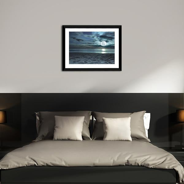 Beach At Twilight Time Panoramic Canvas Wall Art-1 Piece-36" x 12"-Tiaracle