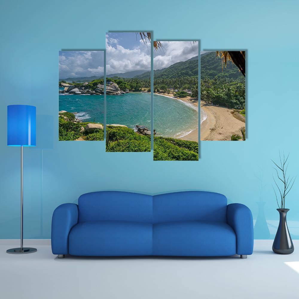 Beach In Colombia Canvas Wall Art-4 Pop-Gallery Wrap-50" x 32"-Tiaracle