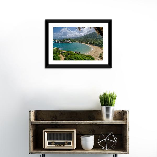 Beach In Colombia Canvas Wall Art-1 Piece-Framed Print-20" x 16"-Tiaracle