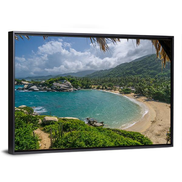 Beach In Colombia Canvas Wall Art-3 Horizontal-Gallery Wrap-25" x 16"-Tiaracle