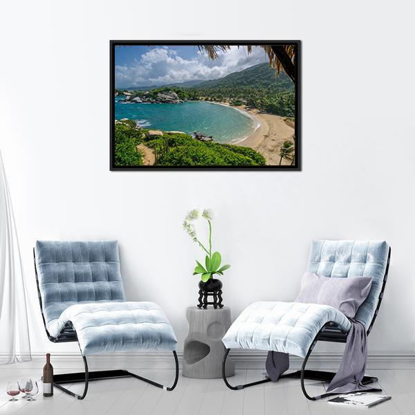 Beach In Colombia Canvas Wall Art-3 Horizontal-Gallery Wrap-25" x 16"-Tiaracle