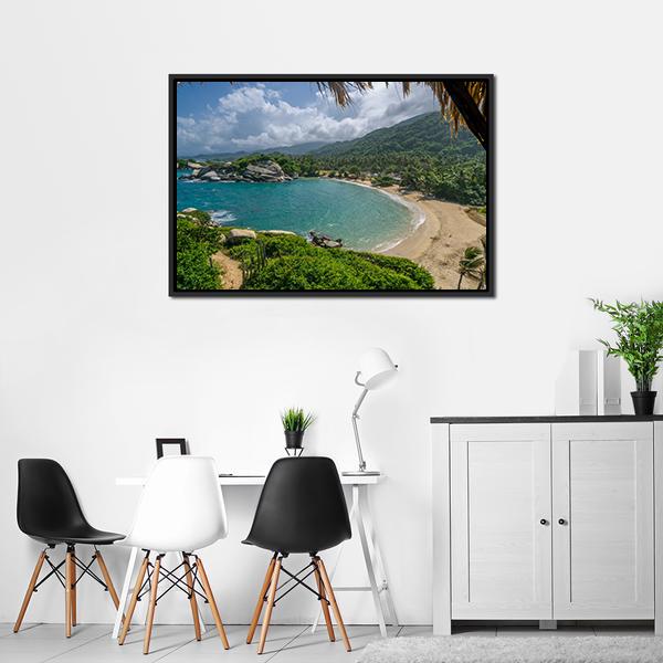 Beach In Colombia Canvas Wall Art-3 Horizontal-Gallery Wrap-25" x 16"-Tiaracle