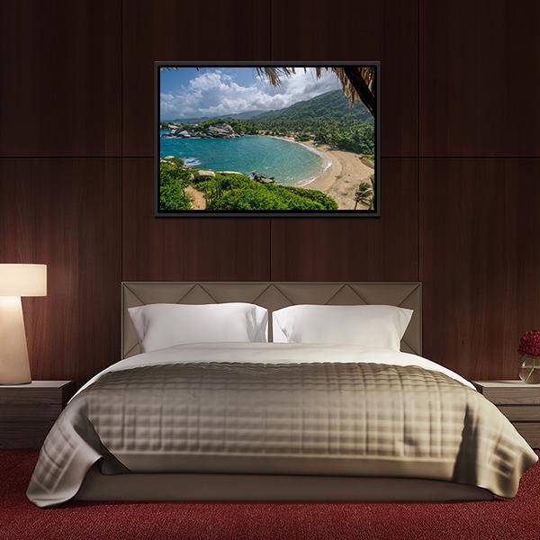 Beach In Colombia Canvas Wall Art-3 Horizontal-Gallery Wrap-25" x 16"-Tiaracle