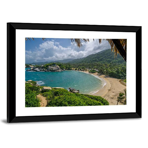 Beach In Colombia Canvas Wall Art-3 Horizontal-Gallery Wrap-25" x 16"-Tiaracle
