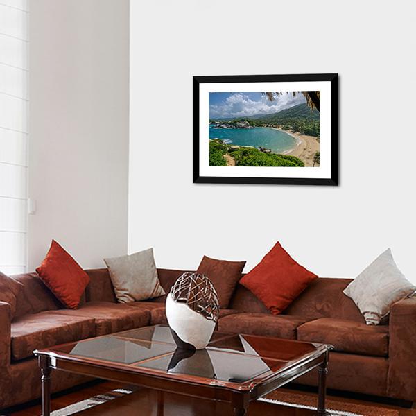 Beach In Colombia Canvas Wall Art-3 Horizontal-Gallery Wrap-25" x 16"-Tiaracle