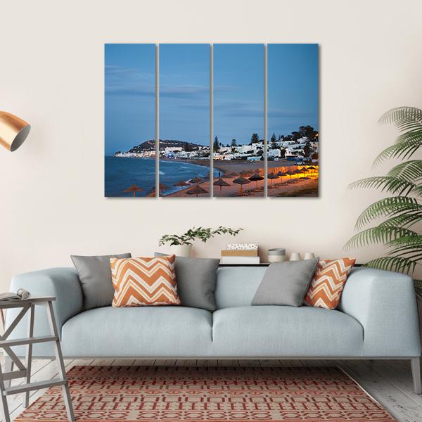 Beach In Gammarth Canvas Wall Art-4 Horizontal-Gallery Wrap-34" x 24"-Tiaracle