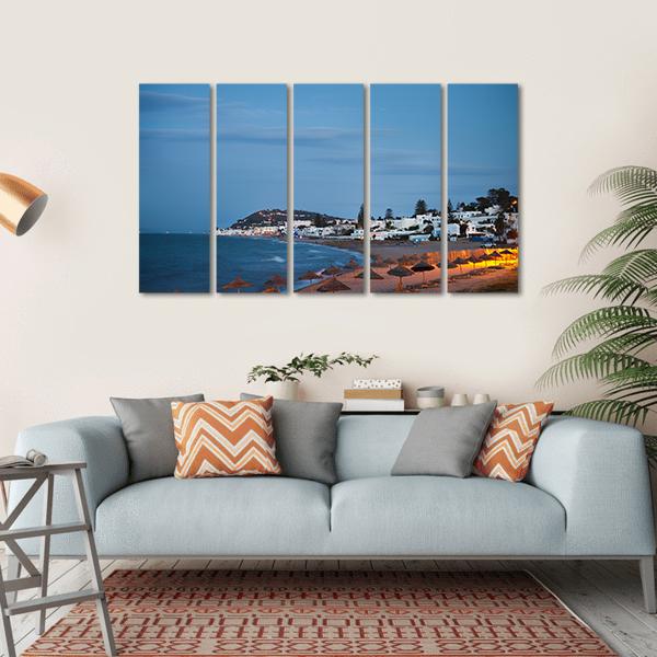 Beach In Gammarth Canvas Wall Art-5 Horizontal-Gallery Wrap-22" x 12"-Tiaracle