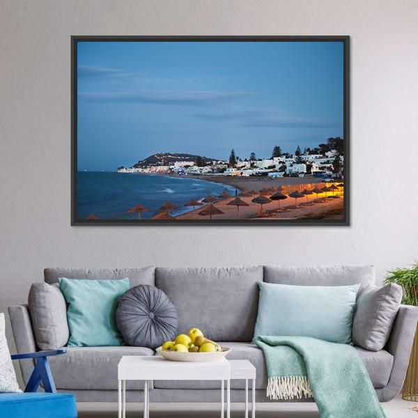 Beach In Gammarth Canvas Wall Art-5 Horizontal-Gallery Wrap-22" x 12"-Tiaracle