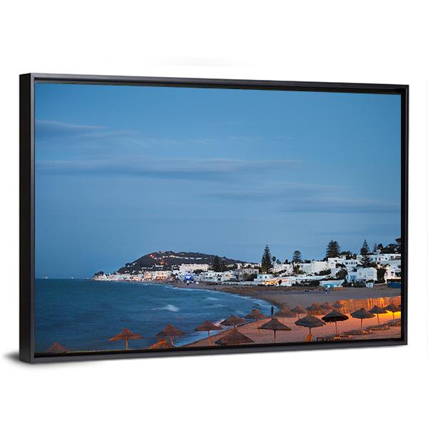Beach In Gammarth Canvas Wall Art-5 Horizontal-Gallery Wrap-22" x 12"-Tiaracle