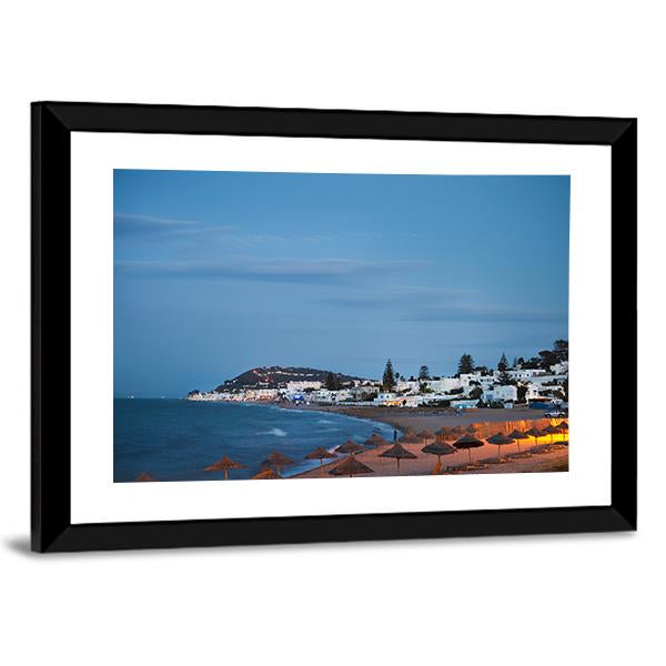 Beach In Gammarth Canvas Wall Art-3 Horizontal-Gallery Wrap-25" x 16"-Tiaracle