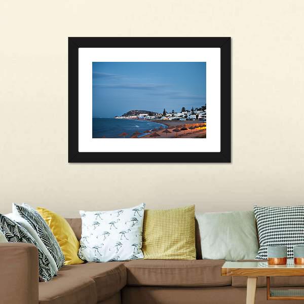 Beach In Gammarth Canvas Wall Art-1 Piece-Framed Print-20" x 16"-Tiaracle