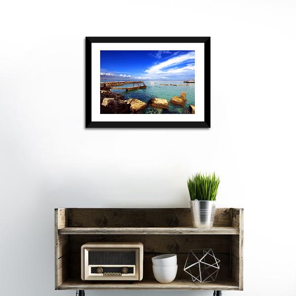 Beach In Goree Island Panoramic Canvas Wall Art-1 Piece-36" x 12"-Tiaracle