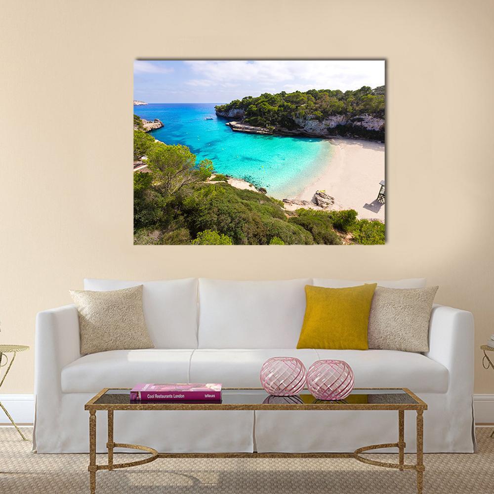 Beach In Mallorca Spain Canvas Wall Art-1 Piece-Gallery Wrap-36" x 24"-Tiaracle