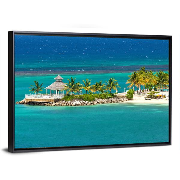Beach In Ocho Rios Jamaica Panoramic Canvas Wall Art-1 Piece-36" x 12"-Tiaracle