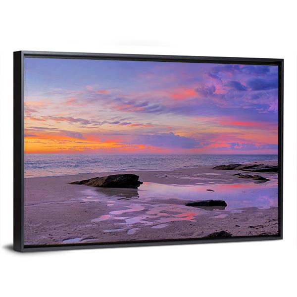 Beach In Perth Canvas Wall Art-3 Horizontal-Gallery Wrap-25" x 16"-Tiaracle