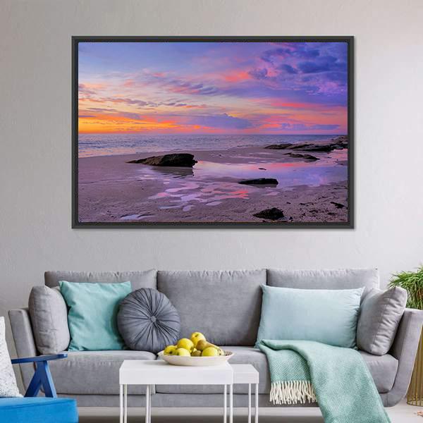 Beach In Perth Canvas Wall Art-3 Horizontal-Gallery Wrap-25" x 16"-Tiaracle