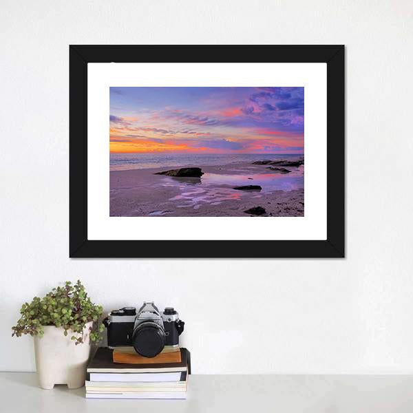 Beach In Perth Canvas Wall Art-1 Piece-Framed Print-20" x 16"-Tiaracle