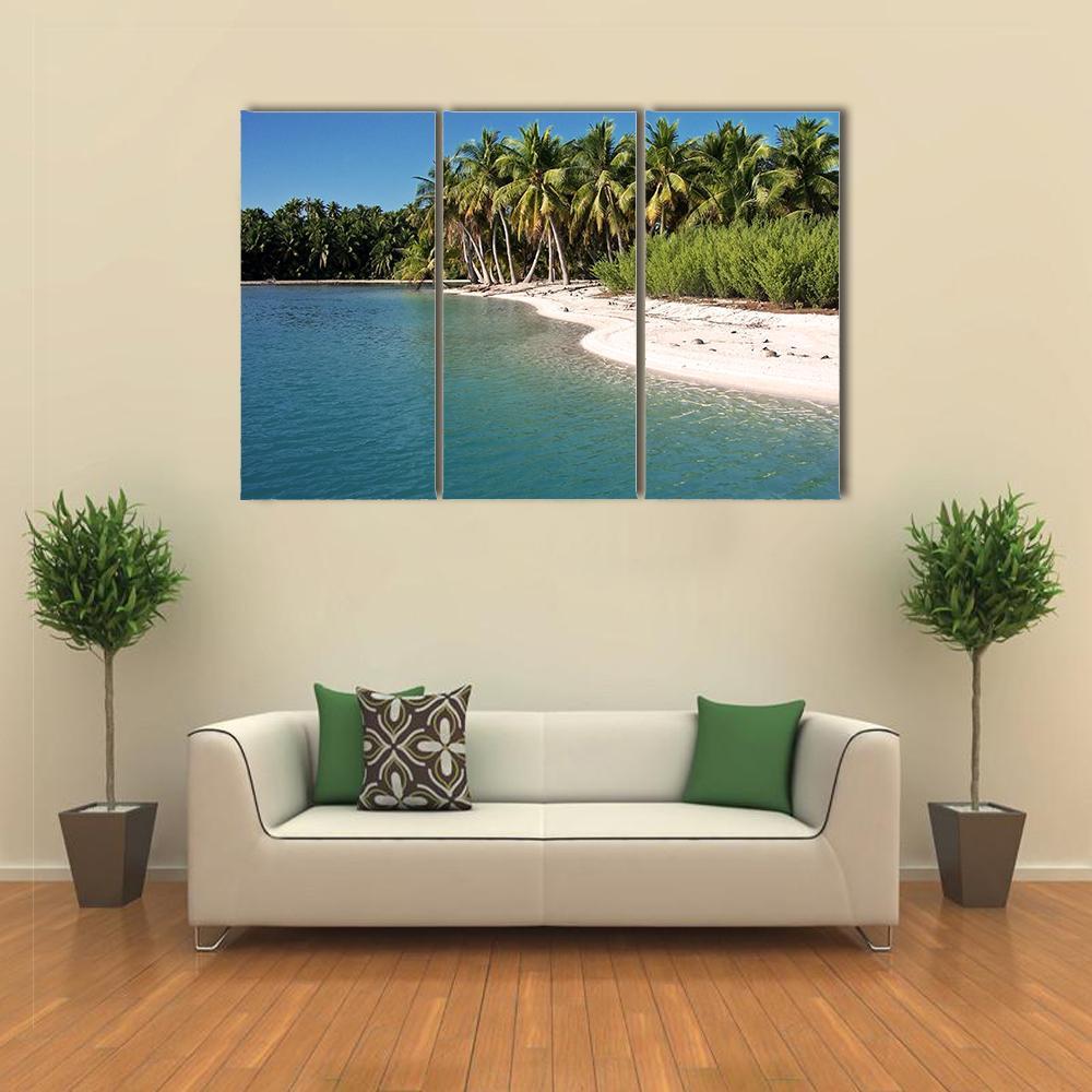 Beach In Polynesia Canvas Wall Art-3 Horizontal-Gallery Wrap-37" x 24"-Tiaracle