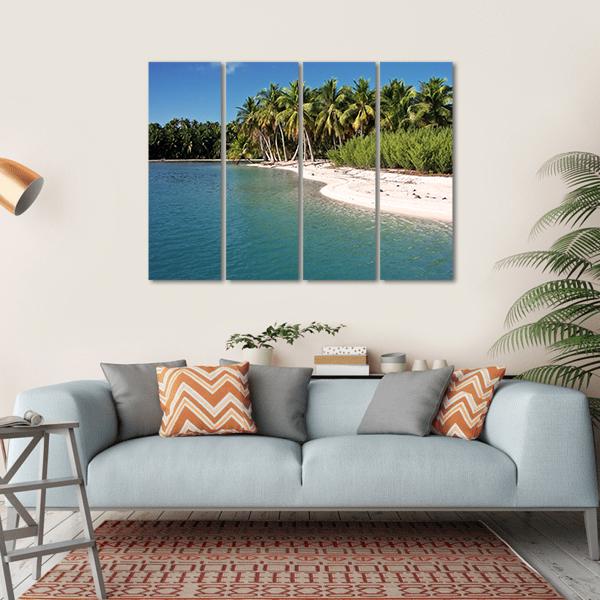 Beach In Polynesia Canvas Wall Art-4 Horizontal-Gallery Wrap-34" x 24"-Tiaracle