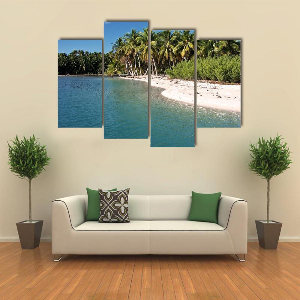 Beach In Polynesia Canvas Wall Art-4 Pop-Gallery Wrap-50" x 32"-Tiaracle