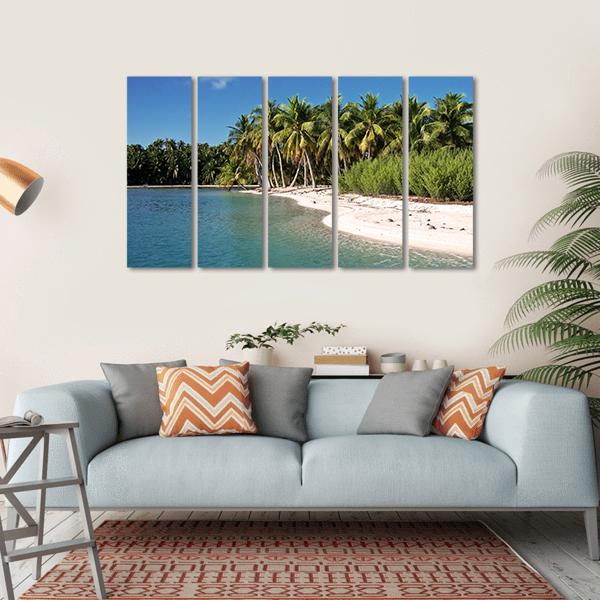 Beach In Polynesia Canvas Wall Art-5 Horizontal-Gallery Wrap-22" x 12"-Tiaracle