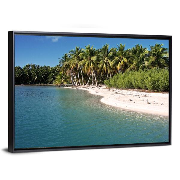 Beach In Polynesia Canvas Wall Art-3 Horizontal-Gallery Wrap-25" x 16"-Tiaracle