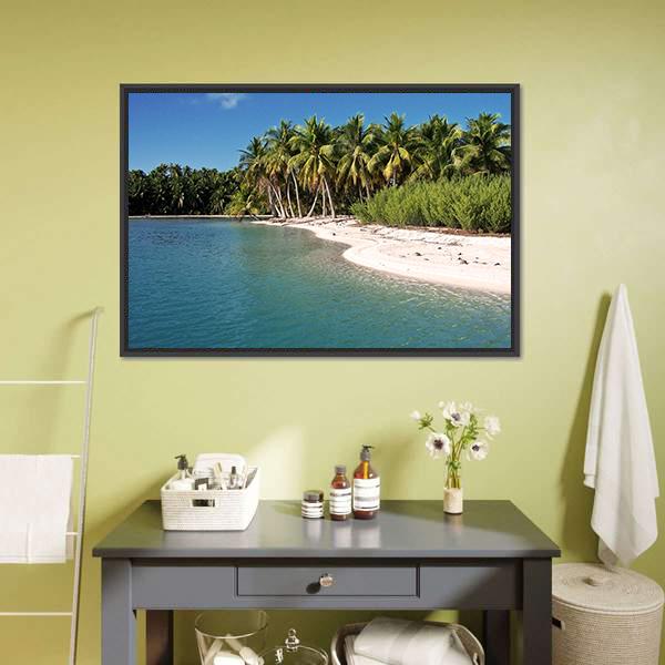 Beach In Polynesia Canvas Wall Art-3 Horizontal-Gallery Wrap-25" x 16"-Tiaracle