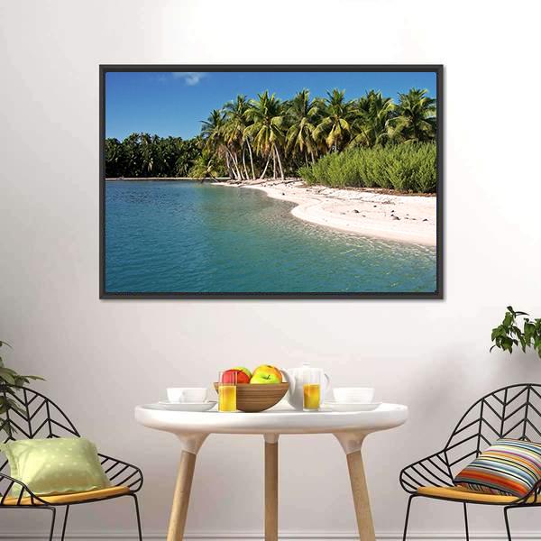 Beach In Polynesia Canvas Wall Art-3 Horizontal-Gallery Wrap-25" x 16"-Tiaracle