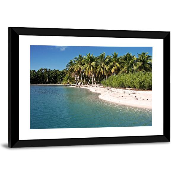 Beach In Polynesia Canvas Wall Art-3 Horizontal-Gallery Wrap-25" x 16"-Tiaracle