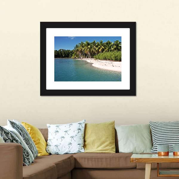 Beach In Polynesia Canvas Wall Art-3 Horizontal-Gallery Wrap-25" x 16"-Tiaracle
