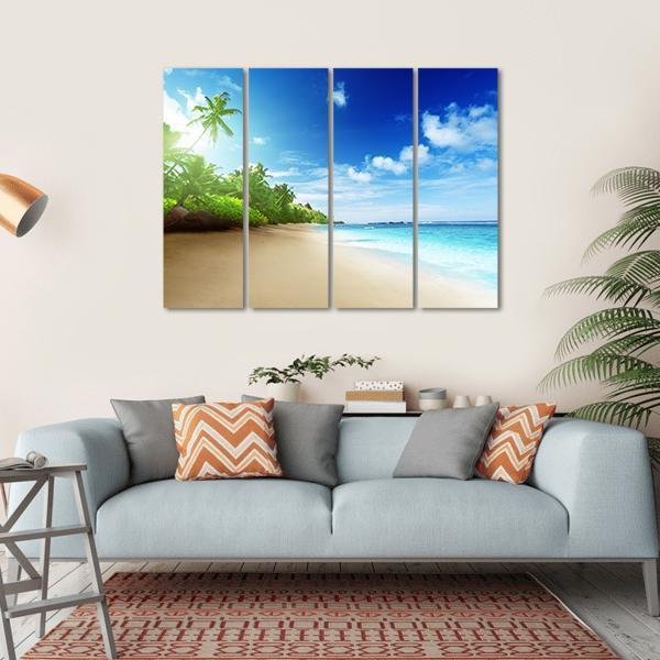 Sunset Time On Mahe Island Canvas Wall Art-4 Horizontal-Gallery Wrap-34" x 24"-Tiaracle