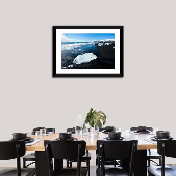 Beach In South Of Iceland Canvas Wall Art-3 Horizontal-Gallery Wrap-25" x 16"-Tiaracle