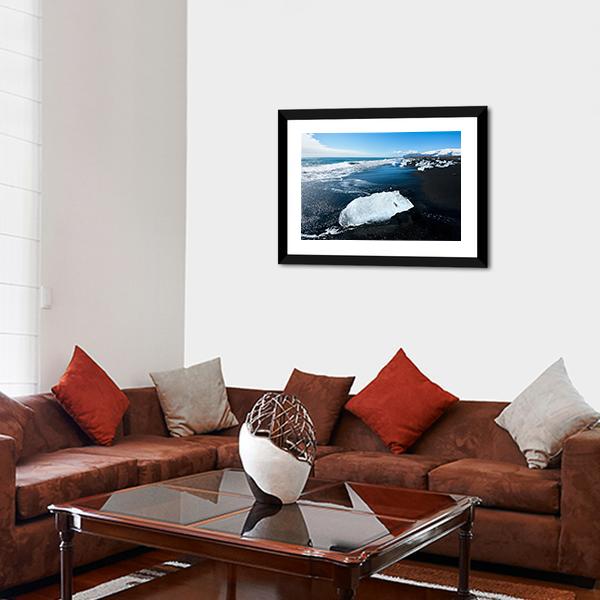 Beach In South Of Iceland Canvas Wall Art-3 Horizontal-Gallery Wrap-25" x 16"-Tiaracle