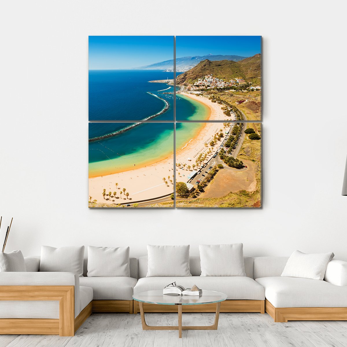 Beach Las Teresitas Canvas Wall Art-4 Square-Gallery Wrap-17" x 17"-Tiaracle